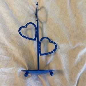 Blue heart jewelry holder